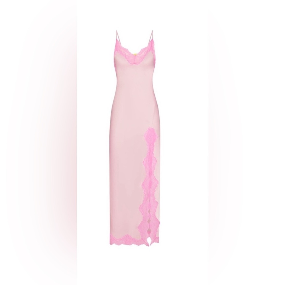 SKIMS Woven Shine Lace Silk Dress